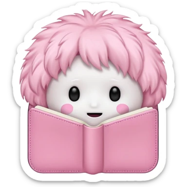pink diary, no face, girly, fluffy, light pink  sticker