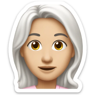 Elinde balta tutan pembe kurdeleli fare sticker