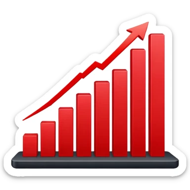 gráfico de ventas color rojo  sticker