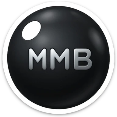 Black Ball with MB written on it. Nothing else no holes. sticker