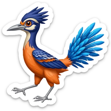 roadrunner colorful appears to be running sticker