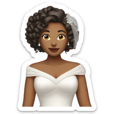 Bride fat curly hair Big nose sticker