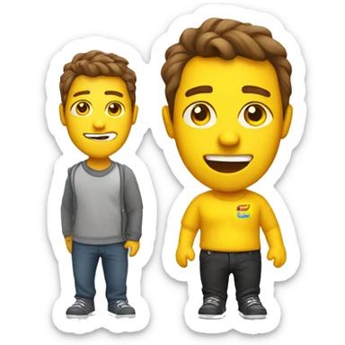 Yellow guy with brown hair with a lucozade in his had sticker