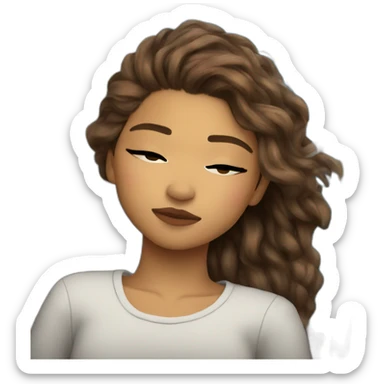Zendaya sleeping in the boat sticker