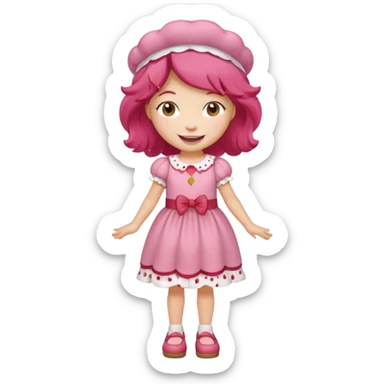 modern day cartoon character strawberry shortcake full body sticker