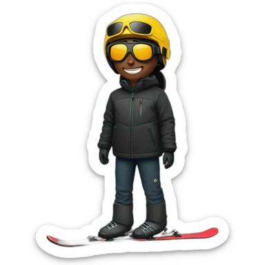 Un garçon noir à das lunettes de ski sticker