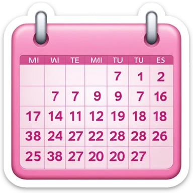 Calendar pink sticker