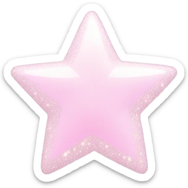 pale pink star sparkle sticker