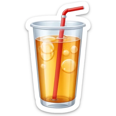 Soft drink in plastic cup (like Starbucks Cup), no logo. sticker