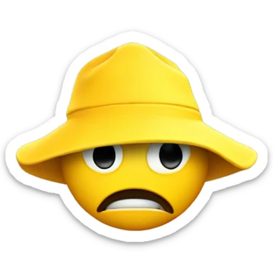 angry emoji yellow 3d head very angry wearing a fishing hat sticker