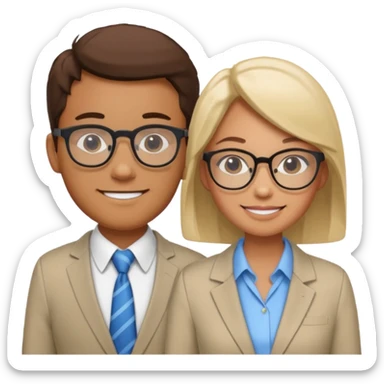 i need an image of a man named clyde who provides basic credit reports. his girlfriend bonny is abind market analyst sticker