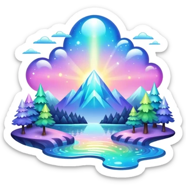 Iridescent big giant glistening glossy sparkly shiny glittery scenery deco sticker