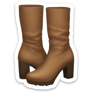 Light brown chunky heeled boots sticker