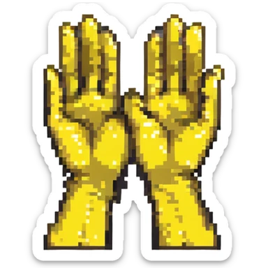 two yellow hands crossed in an X shape sticker