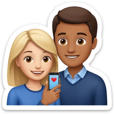 romantic couple talking to each other, simple and clear sticker