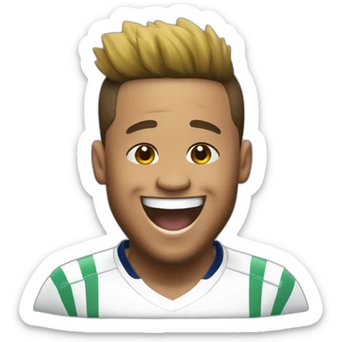 Neymar jr, fat belly, laugh sticker