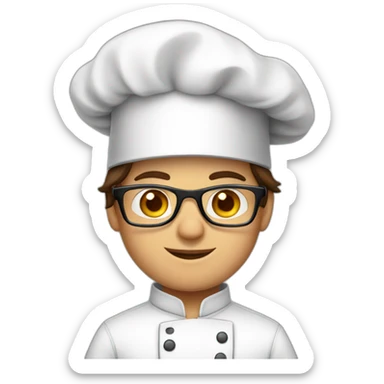 chef-young-glasses-hat-brownhair sticker