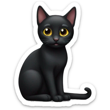 Black cat sticker