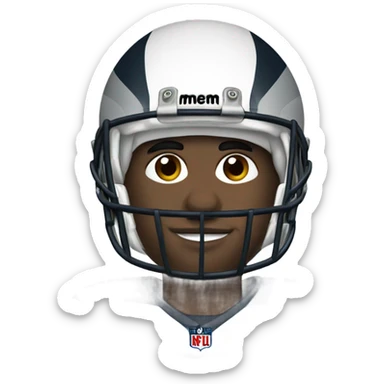 Football player wearing a coon skin hat sticker