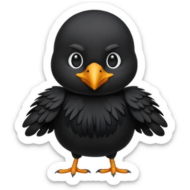 crow chibi emoji sticker