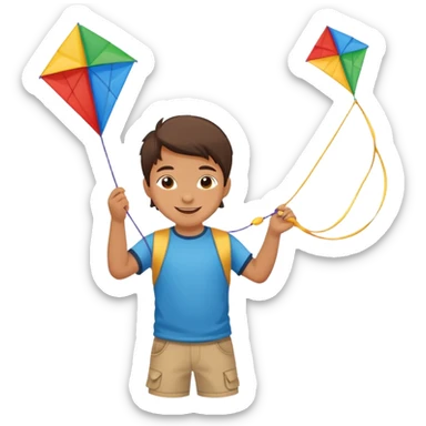 kid with kite sticker