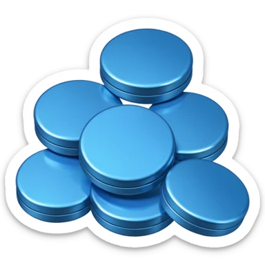 blue coins credit in a package sticker