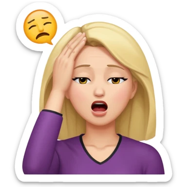 Actress dramatic faint backwards with hand on forehead, mouth open, eyes closed sticker