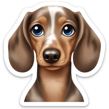 Tan merle mini dachshund half blue brown eyes  sticker