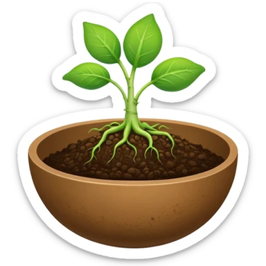 There should be soil under the sprout in the shape of an overturned bowl. sticker