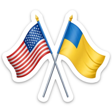 usa and ukraine flags together, sport equipment under sticker