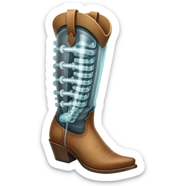 X-Ray of spine wearing cowboy boots  sticker