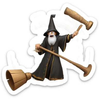 wizard destroy big clock with a mallet sticker