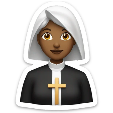 female clergy with cross sticker