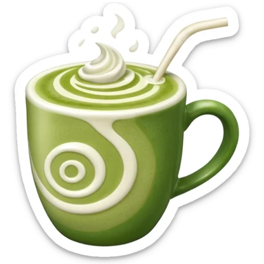 Ein  matcha Latte einer Schleife oben drauf sticker