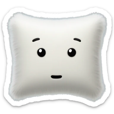 Plain white pillow fluffy texture sticker