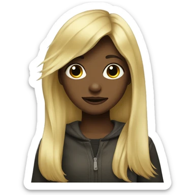 Dark bah horse and blonde girl sticker