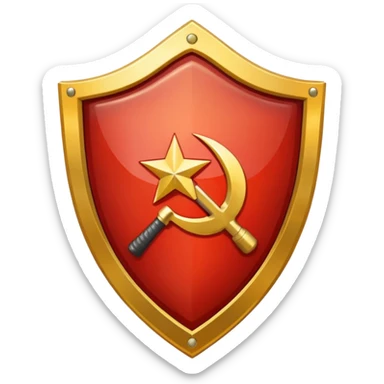 a shiny shield with the USSR flag inside sticker