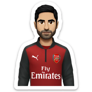 Arteta in a arsenal jacket sticker