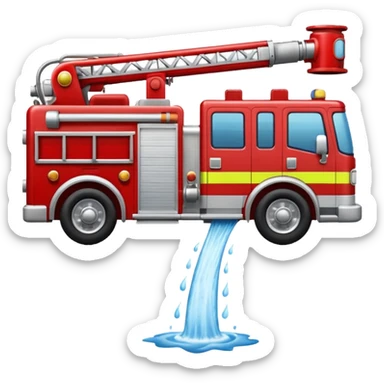 Fire truck throwing water sticker