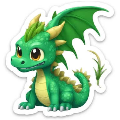   Cool Legendary Earthly Muddy Jungle Grass Dragon Fakemon sticker