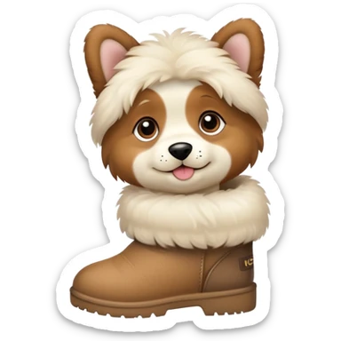 Puppy whairing uggs sticker