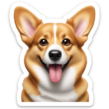 Corgi sticking out tongue sticker