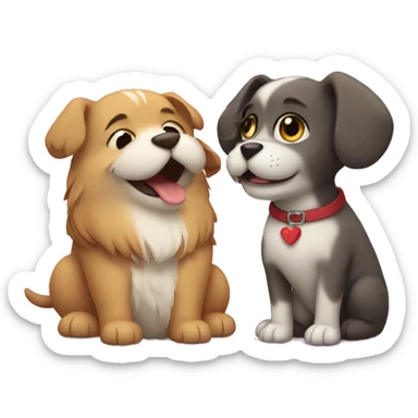 Dog and cat in love sticker