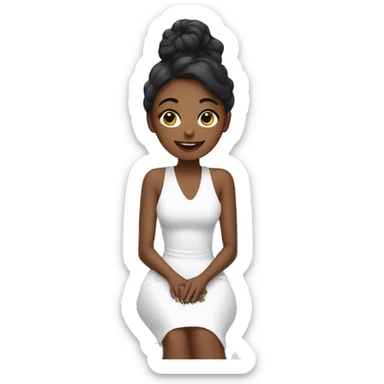 Girl getting manicure at salon sticker