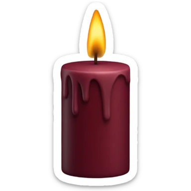 candle with maroon sticker