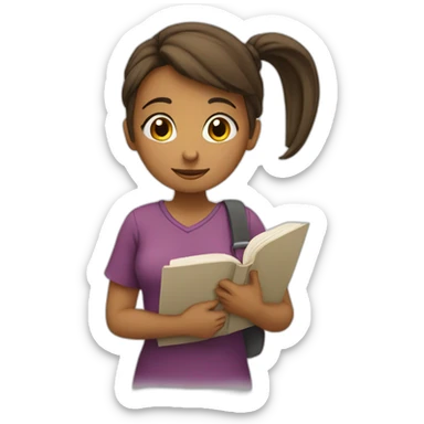 Girl studying 128 *128 px sticker