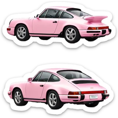 light pink porsche  sticker