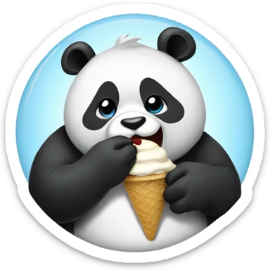 Panda eating ice cream sticker