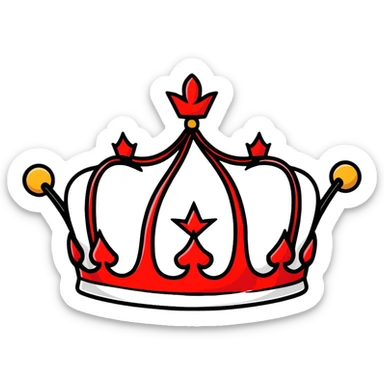 red and black royal crown sticker