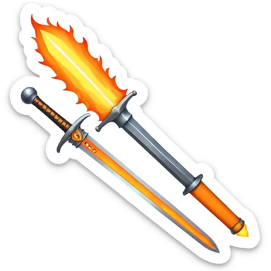 sword on fire sticker